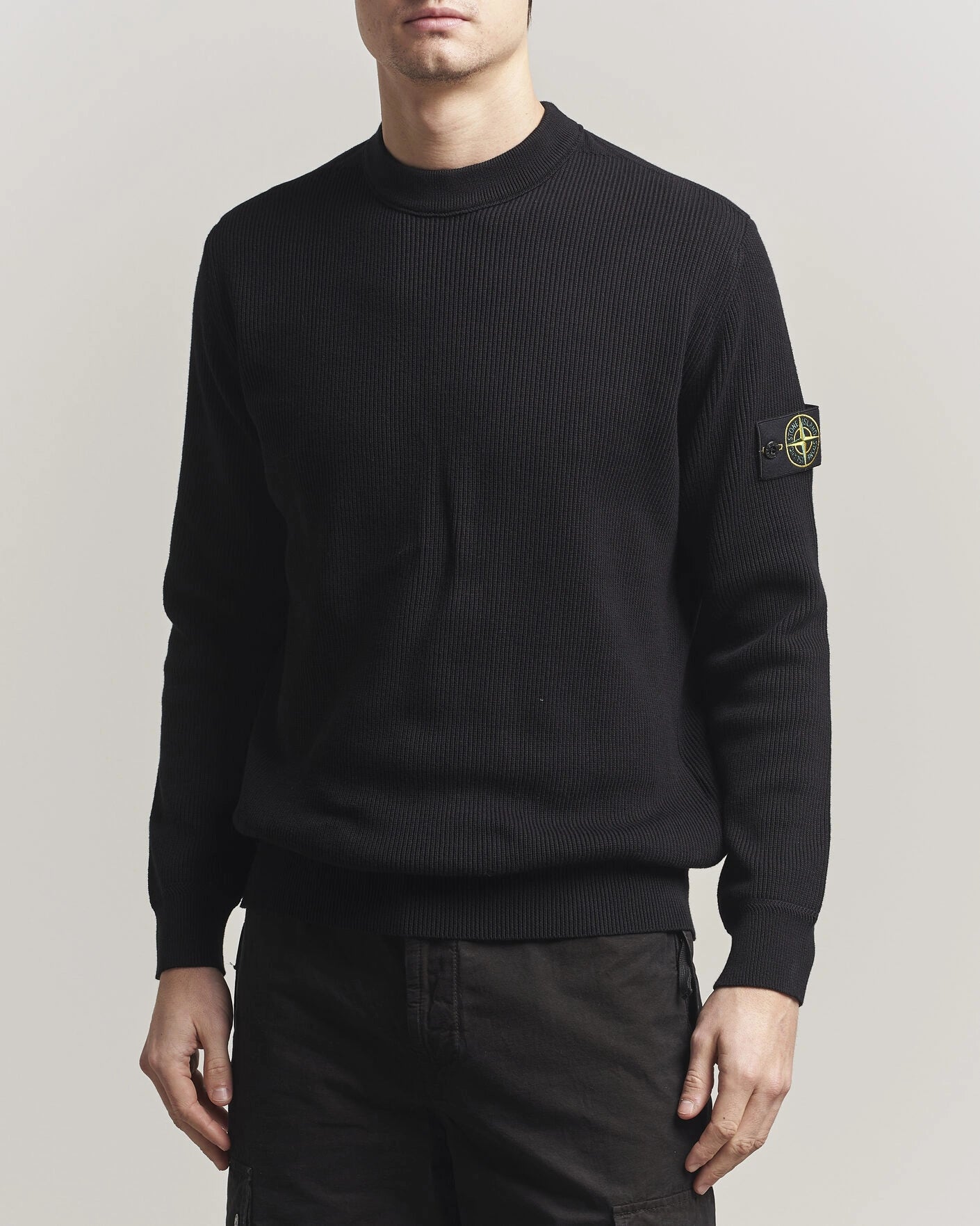 RIBBED COTTON CREWNECK