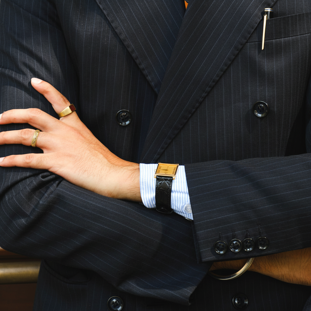 SIGNATURE BLACK PINSTRIPE  SUIT