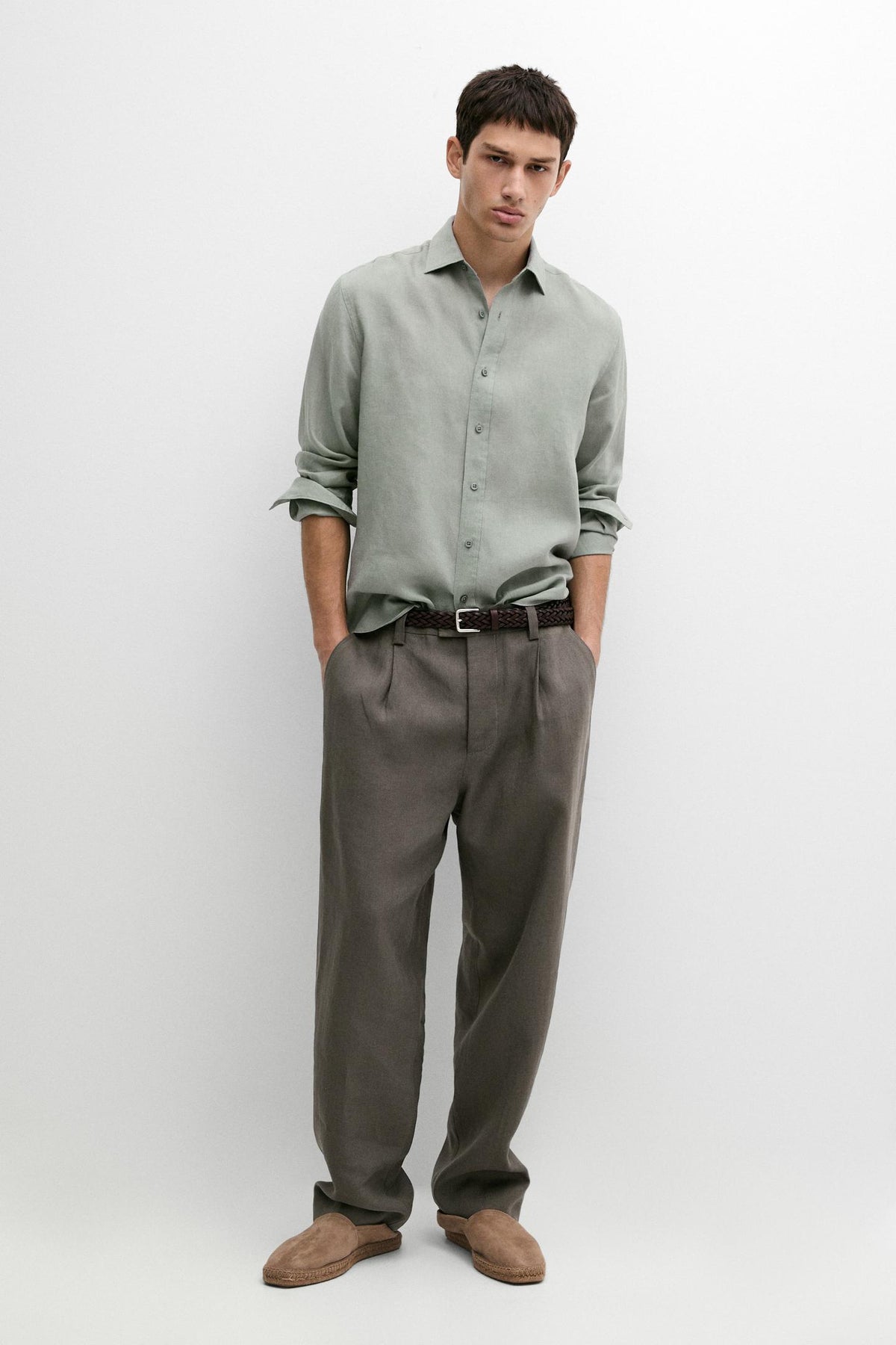 Sage Green Linen Shirt
